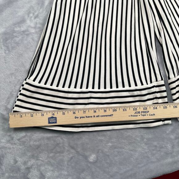 Worthington‎ Jumpsuit Womens Medium Black White Stripe Knit Cropped Wide Leg - Picture 12 of 16